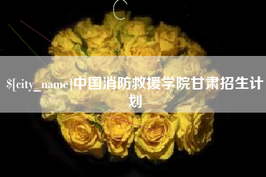 正定中国消防救援学院甘肃招生计划