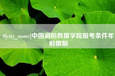 正定中国消防救援学院报考条件年龄限制