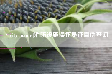 正定消防设施操作员证真伪查询