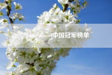 正定中国冠军榜单