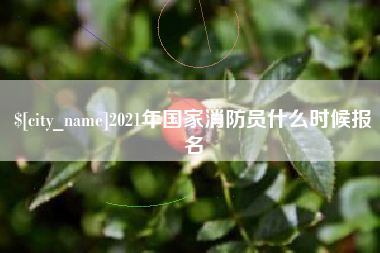 正定2021年国家消防员什么时候报名