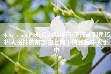 正定60米接力赛技巧-下压式则是传棒人将棒的前部由上向下传到接棒人手中